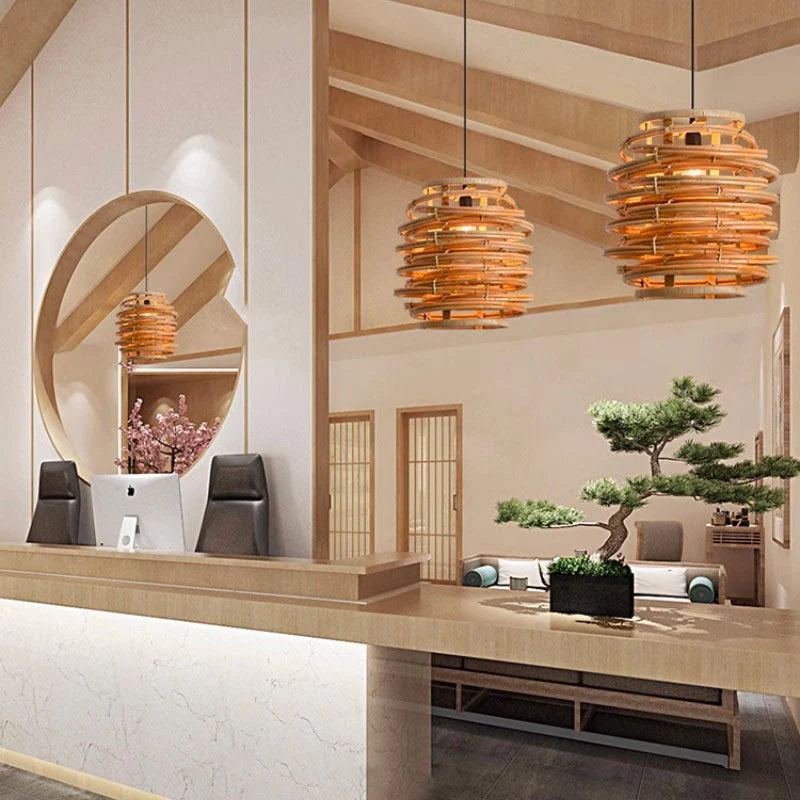 Suspension bohème en rotin TORELA